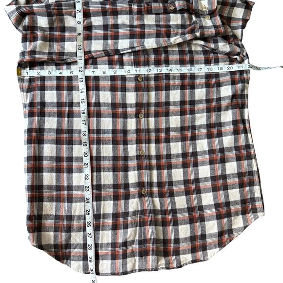 Portuguese Flannel Plaid Shirt Brown Cotton GORPCORE OldMoney Dark Academia Lg - Picture 2 of 5